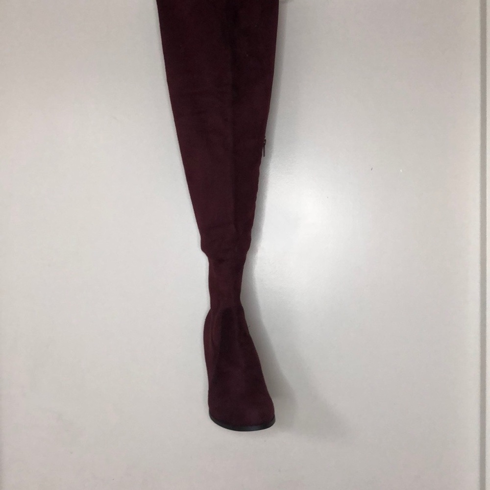 Burgundy Knee High Boots